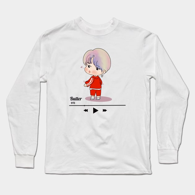 Jimin Butter style Long Sleeve T-Shirt by cutedrivers